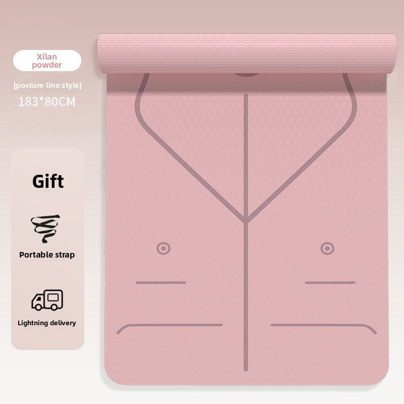 TPE Non-Slip Yoga Mat with Shock Absorption