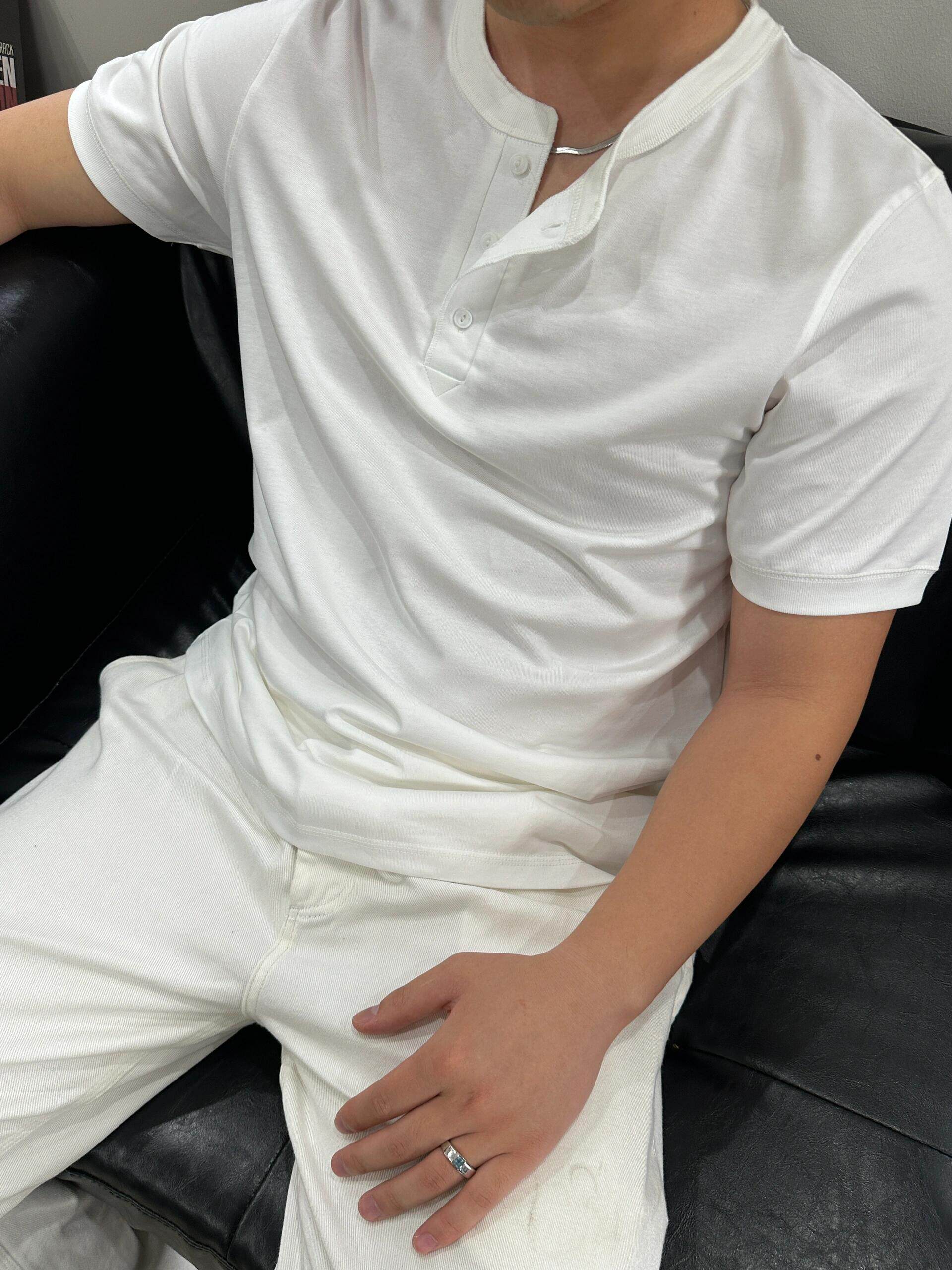 Mens Cotton Henley Neck Short Sleeve T-Shirt
