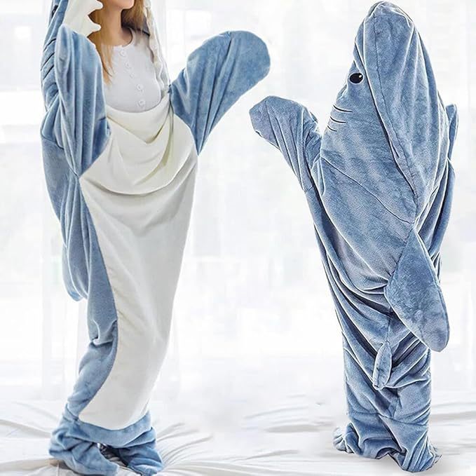 Shark Pajamas Adult Cute Shark Blanket Hoodie